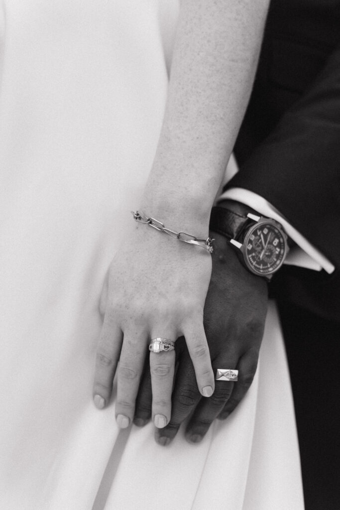 bride and grooms hands