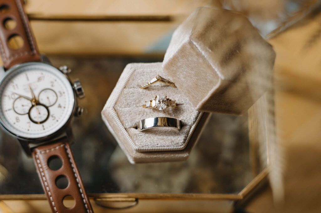 Bride and grooms wedding ring