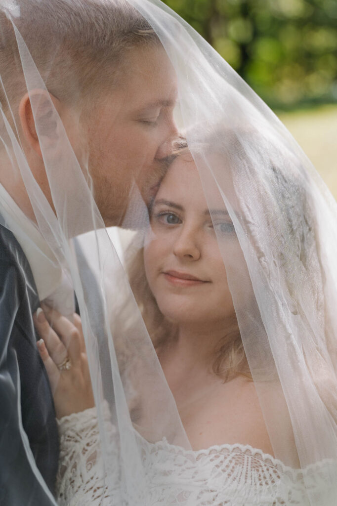 bride under veil
